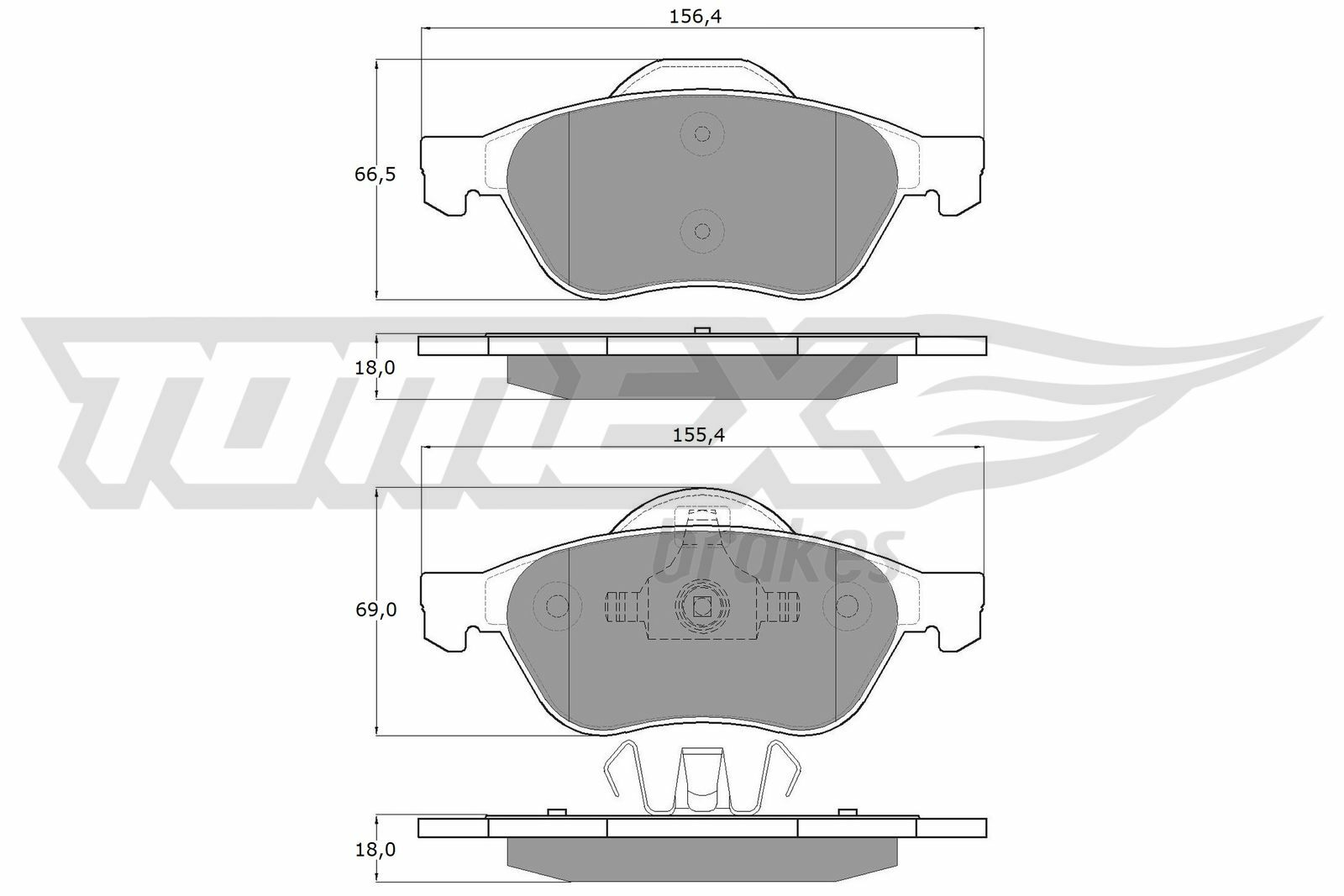 Sada brzdových platničiek kotúčovej brzdy TOMEX Brakes